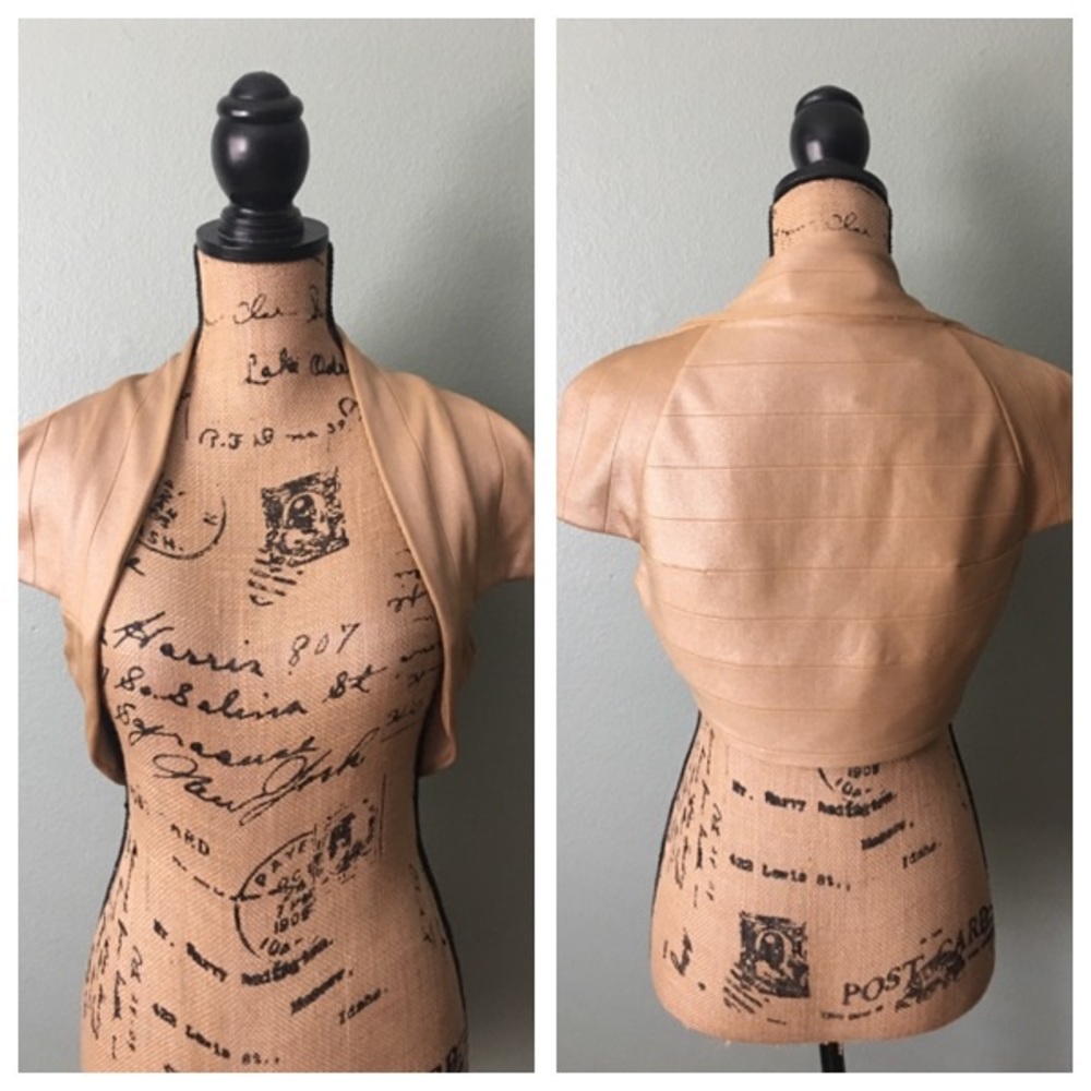 NWT Kay Unger New York size 8 tan shrug!